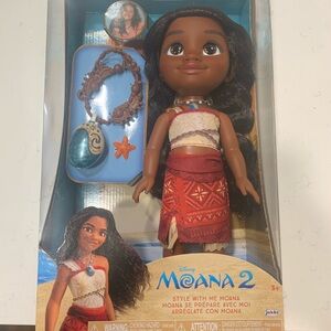 Disney Moana 2 Doll with Red and Cream Outfit